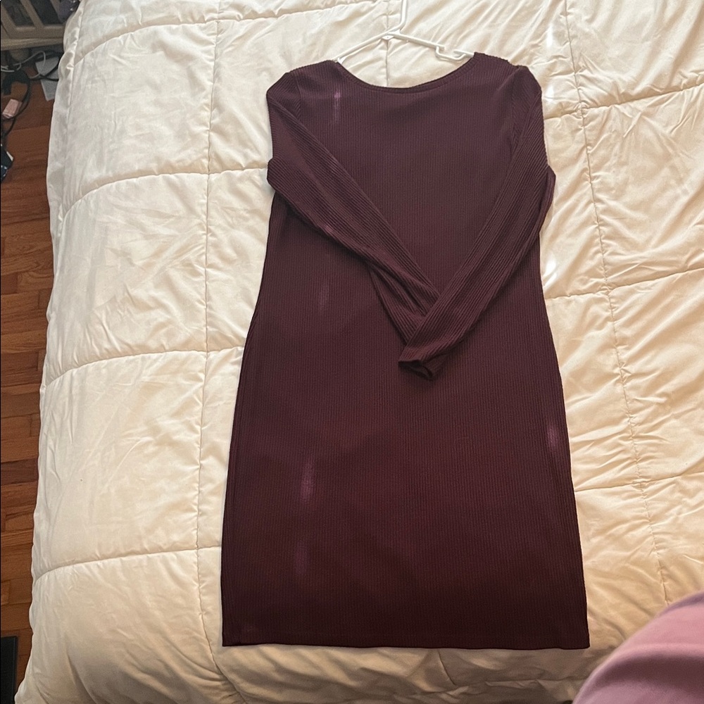a new day Long Sleeve Burgundy Dress - Excellent Condition
